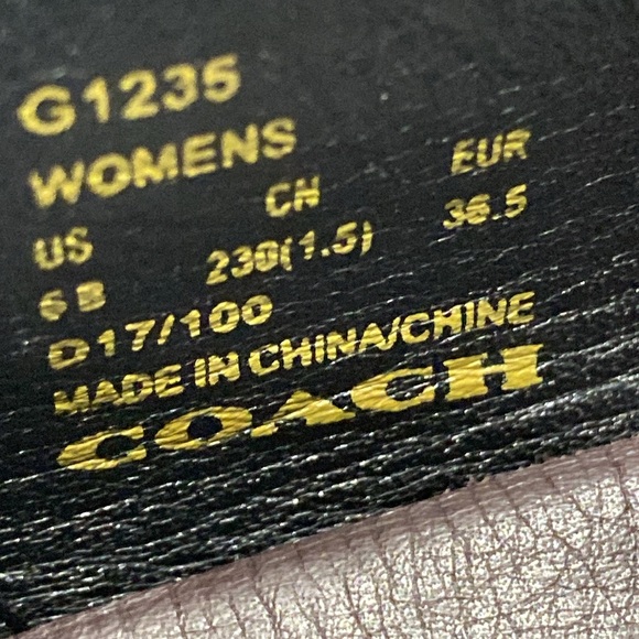 COACH “Tea Rose” Women’s Black Leather Floral Appliquéd Slip-on Sneakers (Sz:6B) - Picture 8 of 12